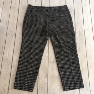 J. Crew Polka dot black cafe Capri